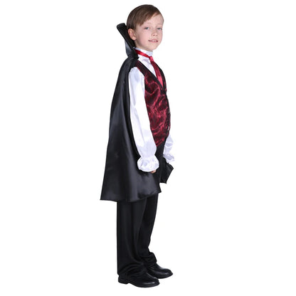 Fantasia Infantil Drácula Vampiro Halloween Cosplay + Capa