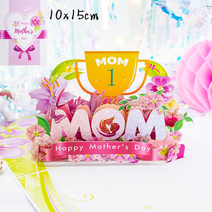 Cartão Pop Up Dia das Mães, Cartão de Dia das Mães da Filha, Pop Up Feliz Dia das Mães!