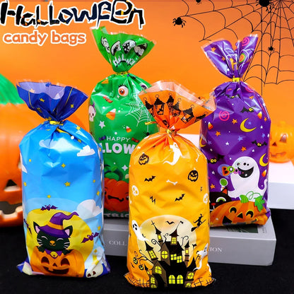 Sacos de celofane de Halloween, 50 unidades de sacos de doces de Halloween 50 peças