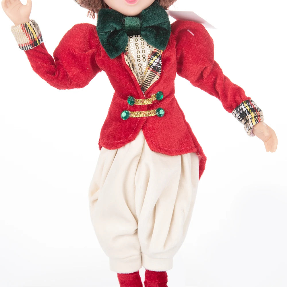 Elfo Decorativo para Shopping, Elfo Estatueta Pelúcia Artesanal Natal Vermelho, Verde, Rosa e Vinho