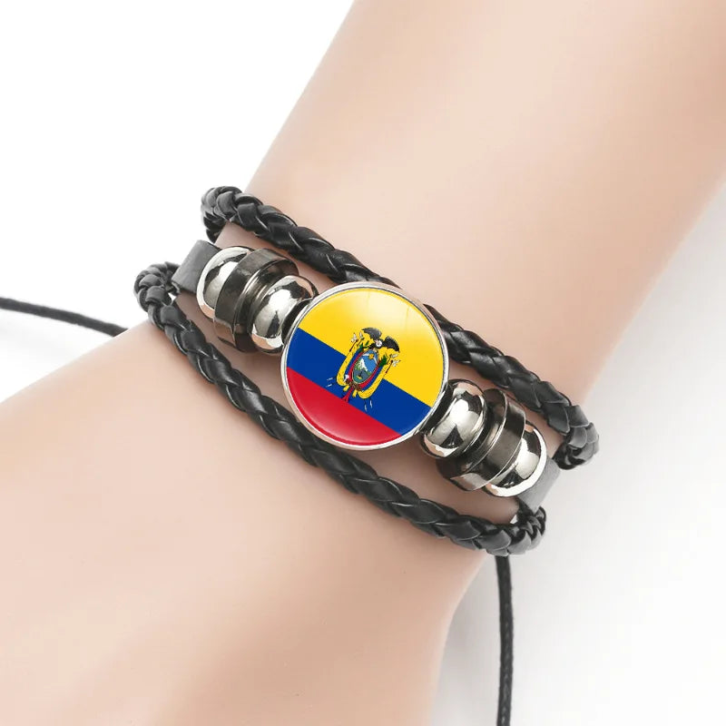 Pulseira criativa no estilo da bandeira nacional Brasil, lembrança viagem personalizada