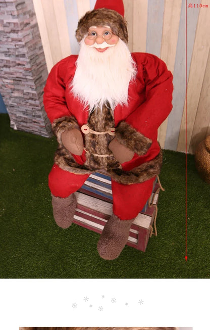Decoração de Natal, Papai Noel Vermelho Grande, Saco de Presentes  (Papai Noel 110CM)