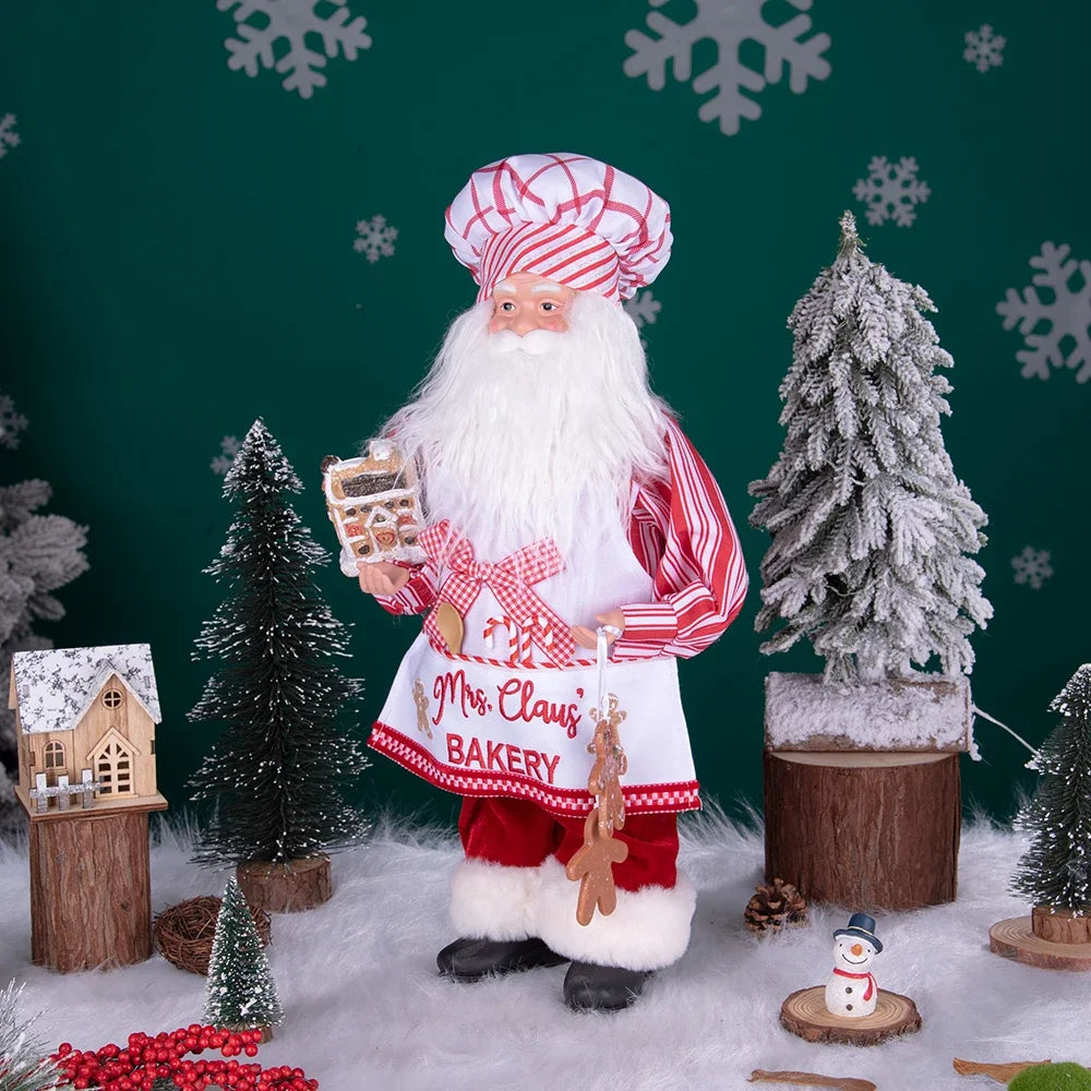 Papai Noel Gourmet Confeiteiro 41cm vermelho memórias de confeitaria, papai Noel