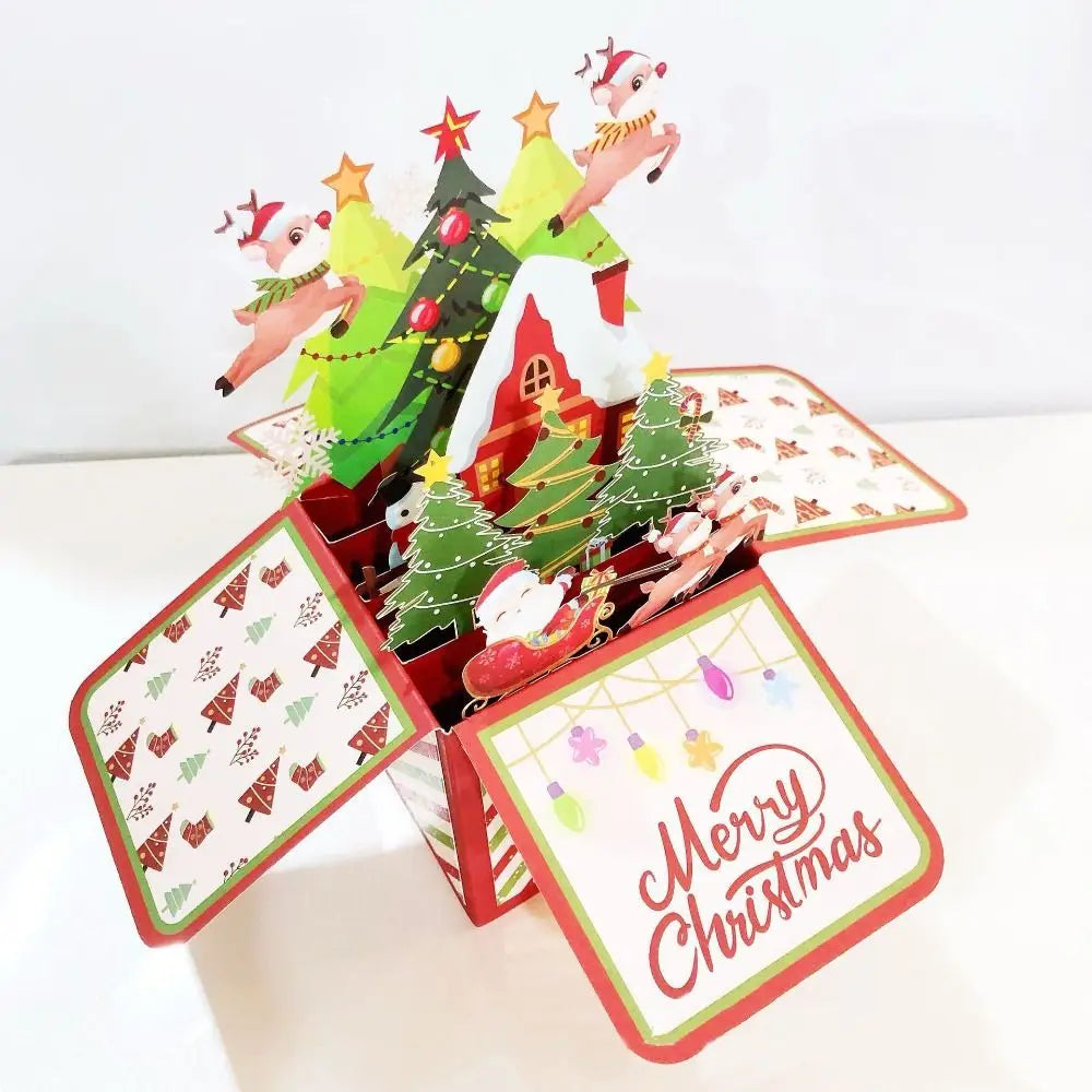 Cartões de Feliz Natal, cartões pop-up de Natal, 3D, conjunto de cartões de Natal 3D