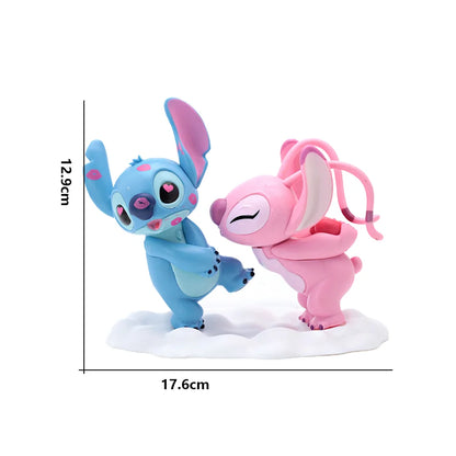 Lilo Stitch Boneco ação figure stitch e angel casal beijo namorados