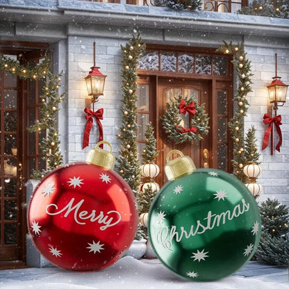 Bola De Natal Inflável 60CM PVC Ao Ar Livre 2 Unidades Bola De Natal Inflável