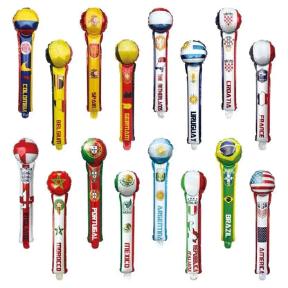 Balões Bastões Reutilizáveis Alumínio Copa do Mundo 50 Unidades