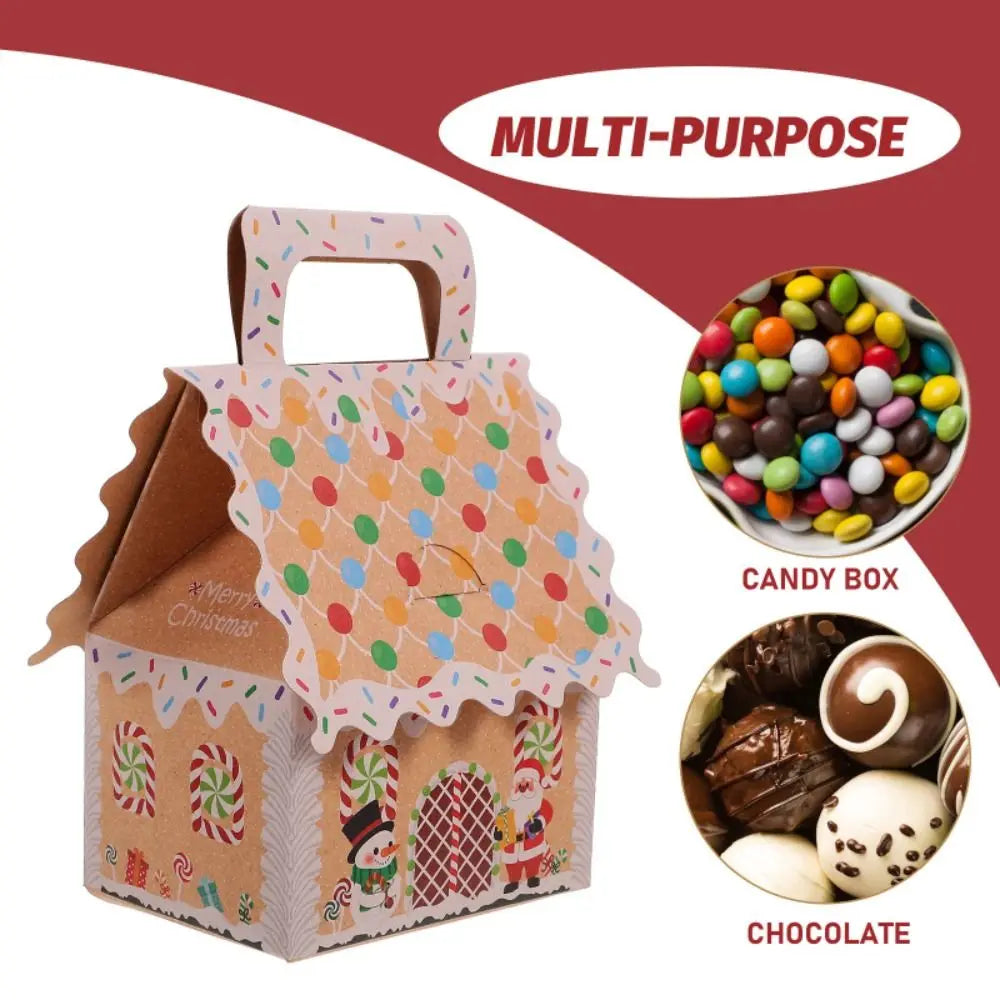 Caixa de presente, 10 caixas de papel com design de casa fofa para doces, presentes natal