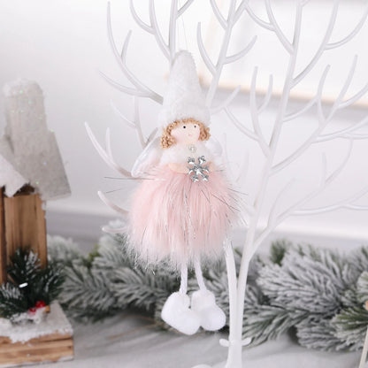 Pingente Anjo Natal Decoração de menina anjo de natal | Pingente de boneca anjo pelúcia