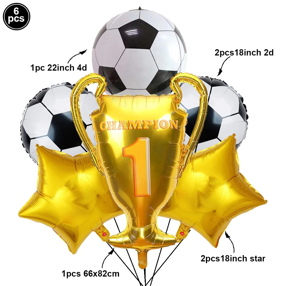 Balão de Copa do Mundo e Troféu Futebol Gigante Em Folha Para Decoração De Festa