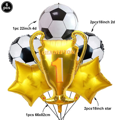 Balão de Copa do Mundo e Troféu Futebol Gigante Em Folha Para Decoração De Festa