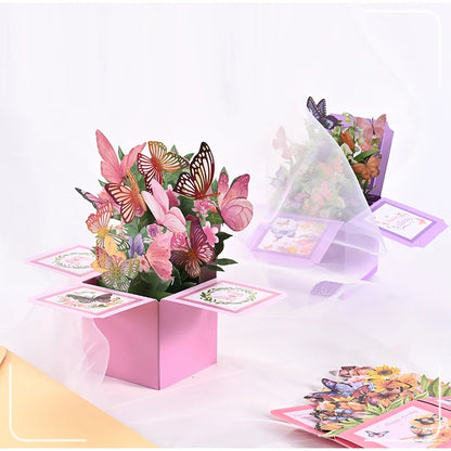 Cartão pop-up floral 3D "Dia das Mães" com envelope – Para aniversários, agradecimento