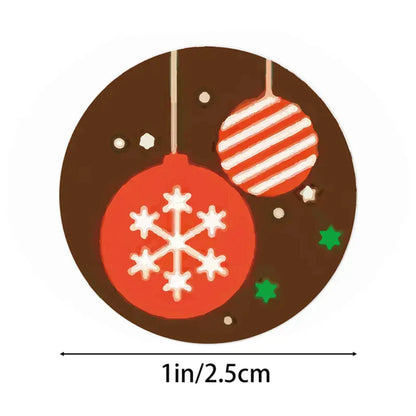 500 peças de envelopes adesivos de Natal, adesivos redondos de 2,5 m, 4 estilos