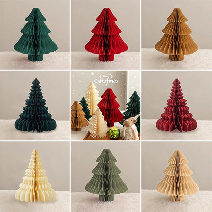 Árvores de Natal de papel, Árvore de papel de favo de mel de Natal Enfeite de árvore papel