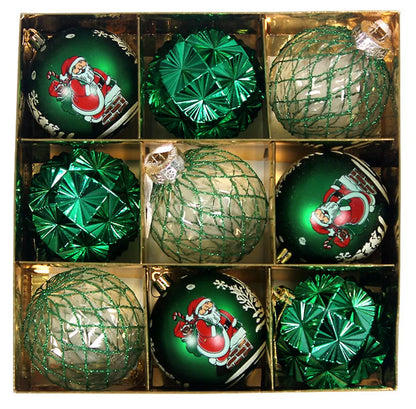 Bola de Natal 9 Peças Enfeites de Natal 3" Enfeites de Bola Natal Inquebrável Transparente