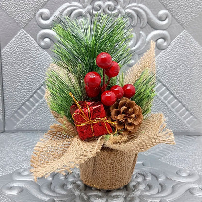 Vaso Arranjo Cereja Pinha Artificial Vaso Arranjo Cereja Pinha Artificial Vaso Enfeite Natal