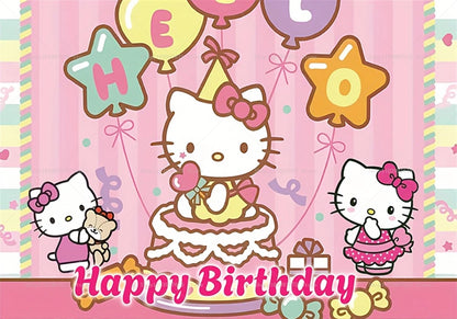 Cenários para festa Hello Kitty Girls  para festa de aniversário de gatinho, lembrancinhas