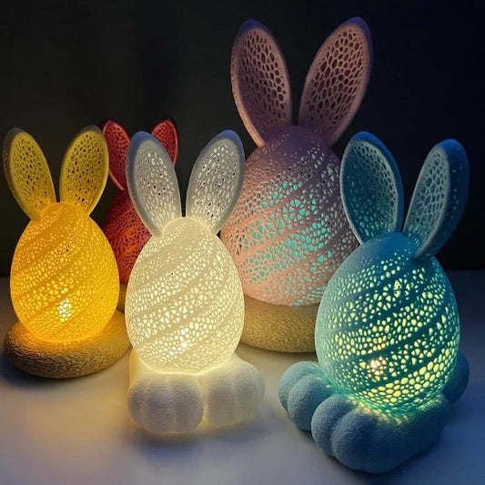 Páscoa Lâmpada Vela de chá 3D Coelho | Ideal para decoração e eventos lâmpada Coelho