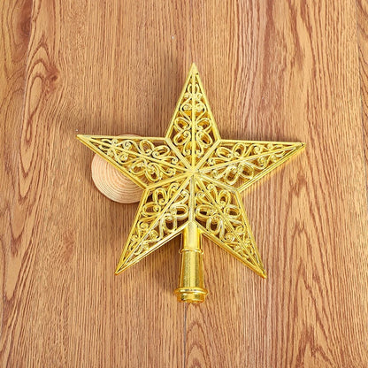 Estrela de Natal Topo de árvore de estrela decoração de cinco pontas aa árvore de natal top