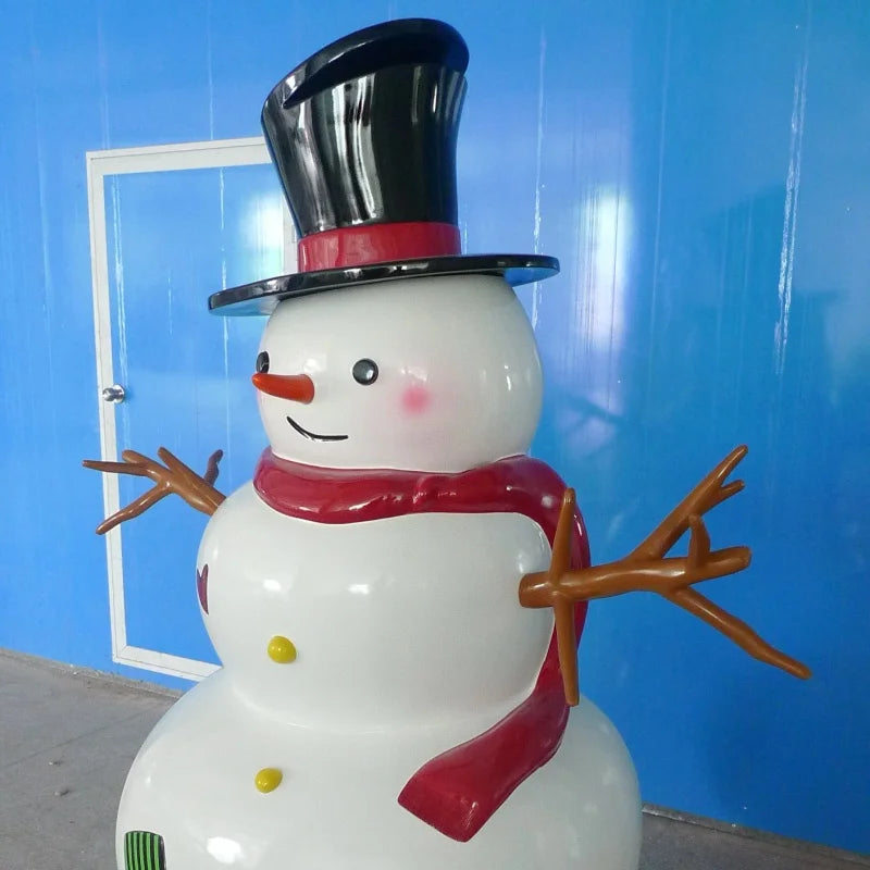 Boneco de Neve Gigante Decoração de Natal Shopping Figura de Natal Luminosa para Piso
