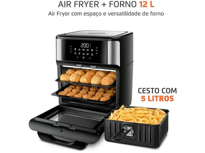 Fritadeira Elétrica sem Óleo/Air Fryer Mondial Forno Oven AFON-12L-BI Preta 12L/220V