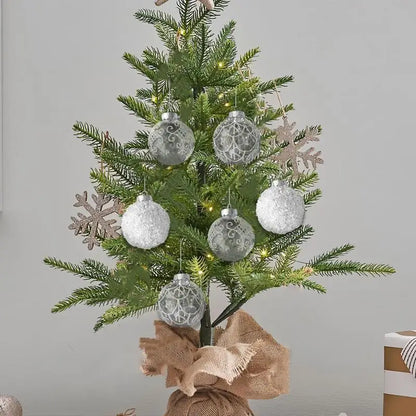 Bolas de Natal 6 Peças de Bolas de Natal de 6 cm Verde Vermelhão Brilhante Pendurar