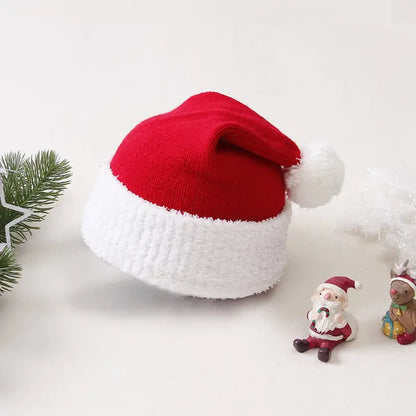 Gorros de malha fofos para meninos e meninas, gorro de Natal quente aba orelha