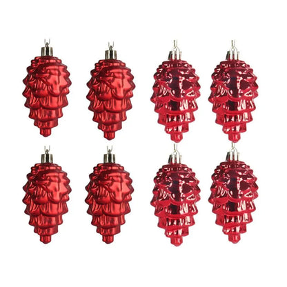 Decoração de Natal Lindo 8 Peças Pingentes de Pinha com Cordão Brilhante cor Brilhante