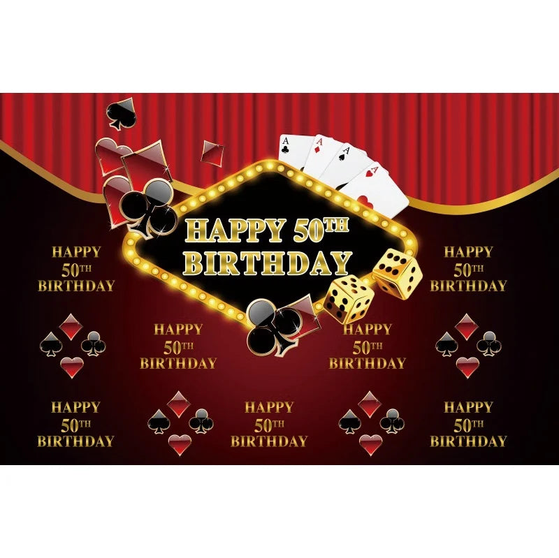 Cenário de aniversário de cassino Las Vegas Casino Noite Tema de Aniversário Decorações