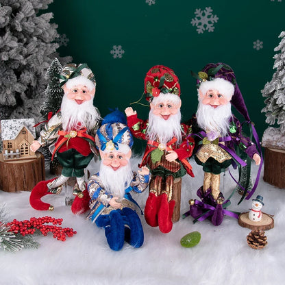 Enfeite Elfo Verde e Vermelho 45cm e 55cm Merita, Personagens Natalinos para Decoração