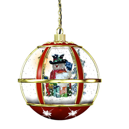 Globo de Neve Suspenso Musical com LED Também Conhecido como Bola de Natal Gigante com Papai Noel
