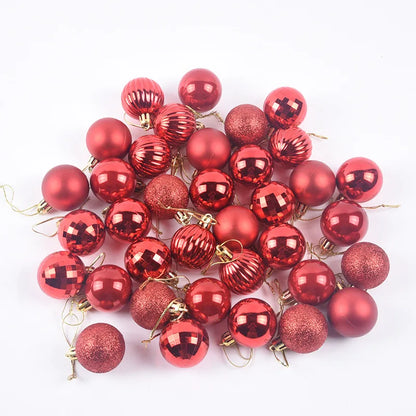 Bola de Natal conjunto de 36 peças de enfeite de árvore de Natal de 4 cm para aumentar