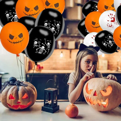 Kit de guirlanda de arco de balões de Halloween 60 peças de balões de látex laranja e preto