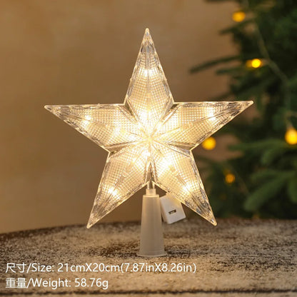 Estrela Ponteira para Árvore de Natal Colorida LED, 15 cm, Pisca-Pisca