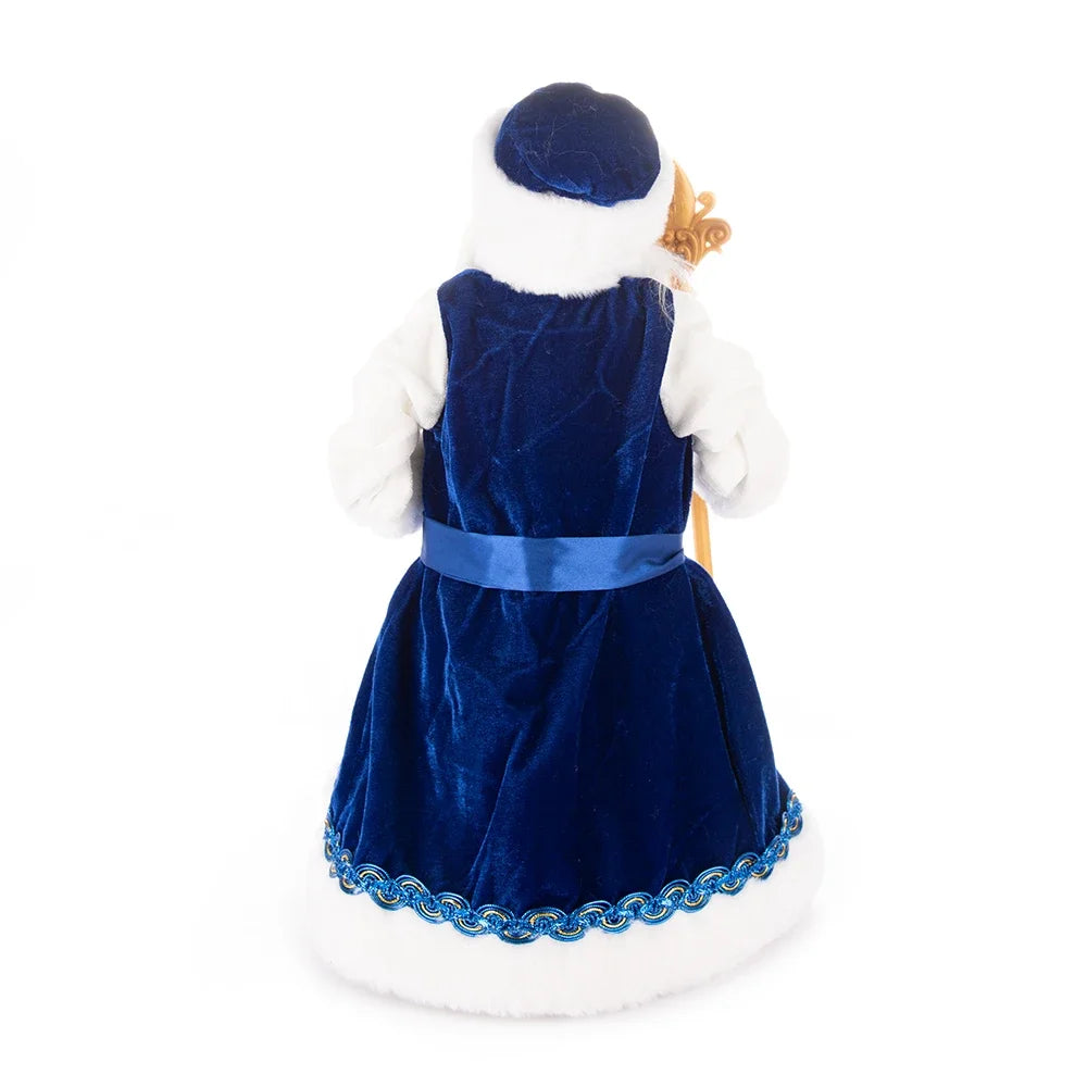 Papai Noel Grande Muñeco Cajado Azul Claro Figura do Papai Noel Ded Moroz Natalino