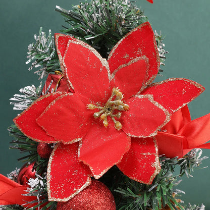 Flores Natal Glitter Artificial 10/100 peças de Enfeite de Árvore de Natal de Poinsétia Glitter