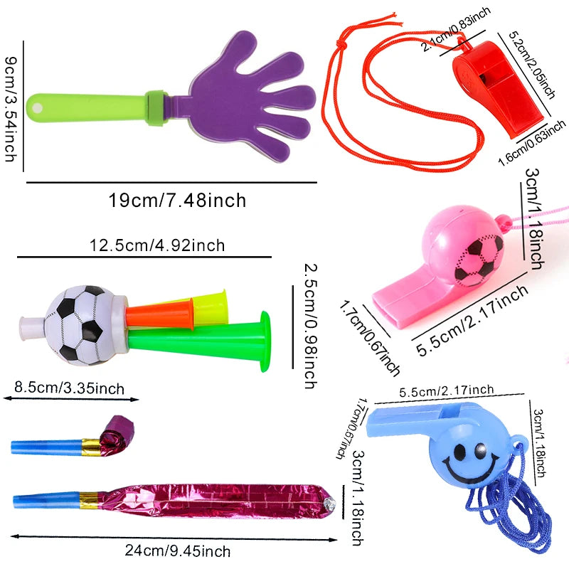 Apitos de plástico com cordão padrão de futebol treinamento apito infantil crianças futebol