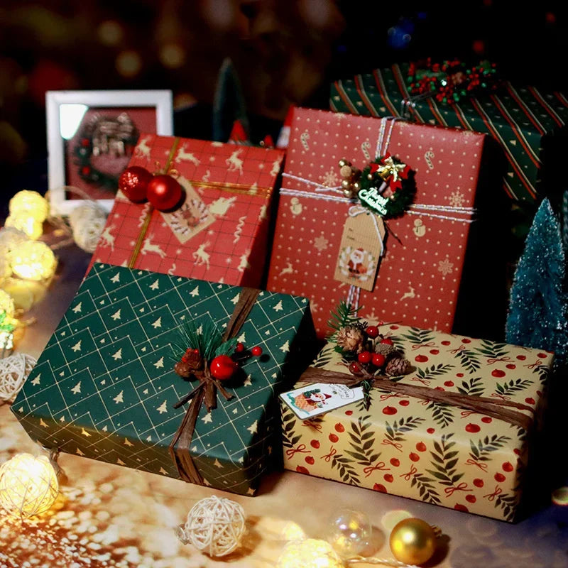 Papel kraft Embrulho Impressão Natal Folhas Papel de Embrulho de Caixa Presente e Natal