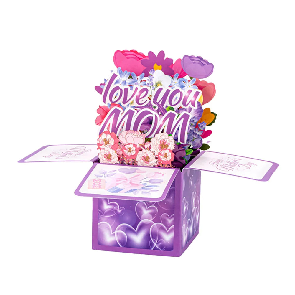 Cartões Melhor Mãe Caixa de Presente 3D Pop Up Cartão de Felicitações - Dia das Mães