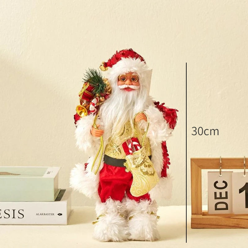 Boneco Papai Noel decoração de papai Noel em pé figura de papai Noel, 45cm