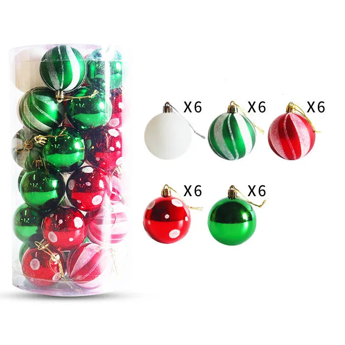 Enfeites de bola de Natal de ouro de 80 mm, 24 peças, conjunto de enfeites de alívio árvore