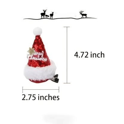 Grampo de cabelo mini chapéu de papai noel Presilhas de cabelo de chapéu Natal