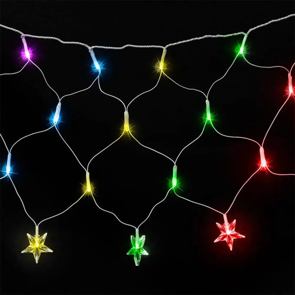 Pisca Pisca Natal Rede Com Estrela Led Colorido 120 Lâmpadas 220v Colorido