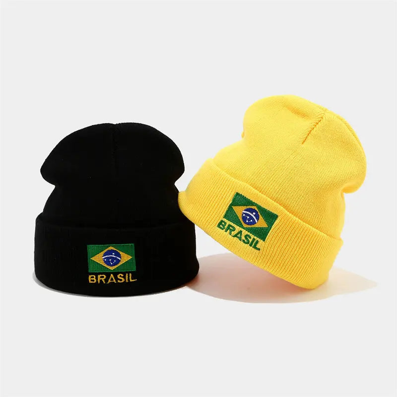 Gorro Copa do Mundo Gorro Brasil Bordado Copa Do Mundo Unissex Outono Inverno