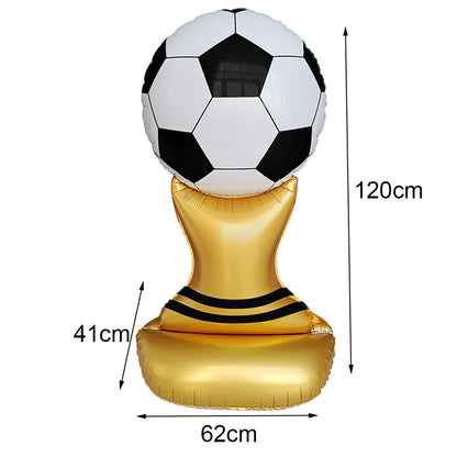Balão de Copa do Mundo e Troféu Futebol Gigante Em Folha Para Decoração De Festa