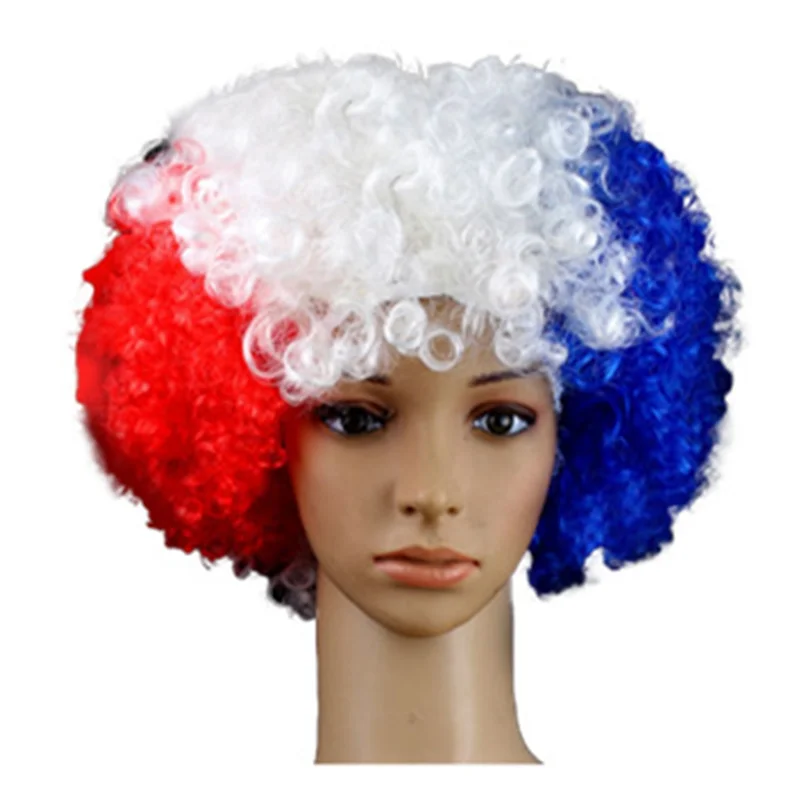 Peruca Copa do Mundo para torcedores de futebol, inspirada na Copa do Mundo, Peruca