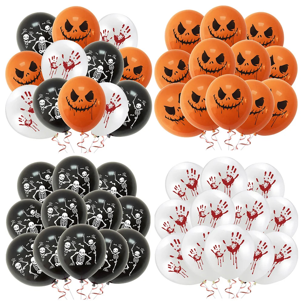 Festas temáticas de Halloween, decoração, conjuntos de festa, balões assustadores