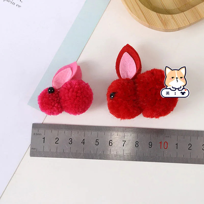 Grampos de cabelo de coelhinho de pelúcia, 10 peças, mini grampos de cabelo coelho