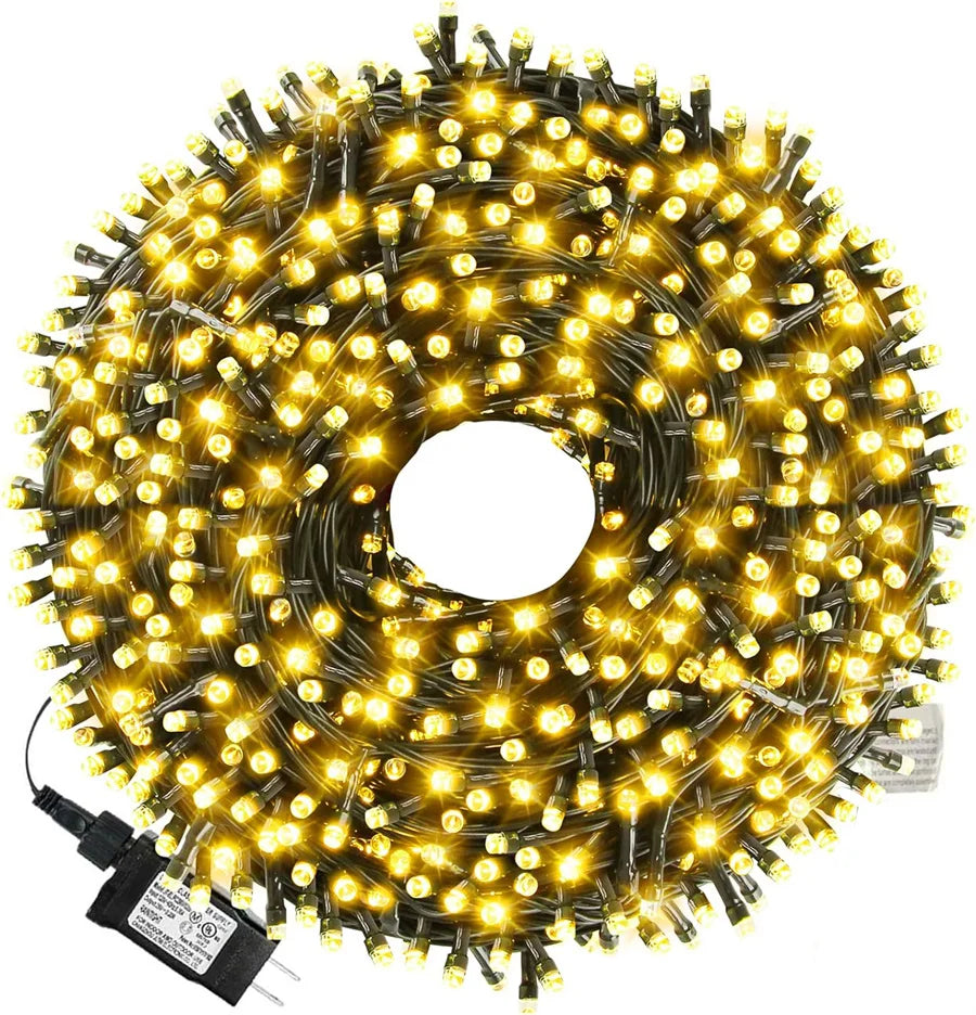 Luzes de Natal, Luzes de Natal de Baixa Voltagem de 98,4 pés, 100M LEDs - com Adaptador