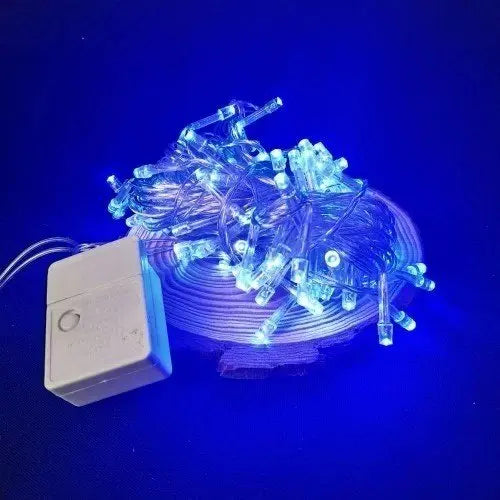 Pisca Cordão Varal Natal (Azul) e Pisca Cordão de Luz Fio Luzes Led Azul 10 Metros 220v